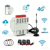 Compteur intelligent triphasé Acrel ADW300-4GHW IoT 4G sur rail DIN avec CT à noyau divisé pour la surveillance de la puissance des bâtiments/usines