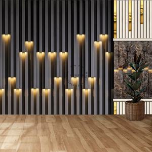 Decorazione della parete del salotto di casa pannelli di legno illuminato parete 3d carta da parati - Product Image 4