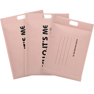 Échantillon Gratuit : Sacs d'expédition à bulles, Emballage d'expédition, Polymailer, Enveloppes rembourrées roses avec poignée - Product Image 3