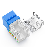 Venta al por Mayor HY-CONNECT 90 °   Conector Keystone Cat6 UTP, Pines Dorados Desplazados, Anti-Interferencia, Módulo RJ45 de Alta Densidad para PC
