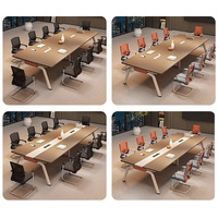 Table de conférence longue minimaliste moderne avec combinaison de chaises pour les salles de réunion Réception Négociation ou formation