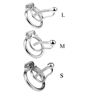 S M L Dispositivo de jaula de castidad masculina Restricción Hombres Bondage Fetiche para hombre Clip de acero inoxidable Jaula de castidad <span class=keywords><strong>Sissy</strong></span> <span class=keywords><strong>Chastity</strong></span> - Product Image 1
