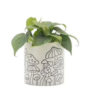 Mushroom Decor Planter Handmade Design Speckled White Ceramic Unique Retro Plant Pot Indoor Plants mini ceramic flower pots