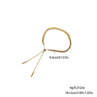 Bracelet en acier inoxydable tressé minimaliste de style coréen, plaqué or 18 carats, cadeau tendance pour les meilleures amies, réglable