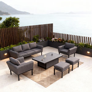 Conjunto de Muebles de Exterior Wabi Sabi con Cojines Texturizados, Opciones Personalizables y Mesa de Centro para Espacios Minimalistas Costeros y Terrazas - Product Image 1