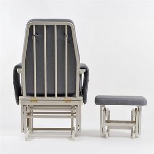Premium Modern <b>Wooden</b> Nursing Glider <b>Chair</b> with Ottoman Smooth Rocking Motion Storage Pockets for Home Office or Living Room - Product Image 6