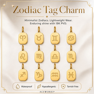 Amuleto con Signo Zodiacal |   Colgante de Acero Inoxidable con Baño de Oro PVD de 18K con Signo Zodiacal para Venta al por Mayor - Impermeable, Hipoalergénico, Sin Deslustre - Product Image 1