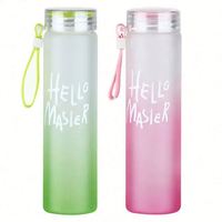 Botella de Agua de Vidrio de Una Sola Capa con Color Gradual, 401-500 ml, Aislamiento Térmico, Ecológica, Libre de BPA, Color Personalizado, en Oferta
