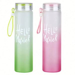Bouteille d'eau isotherme écologique portable en verre monocouche à dégradé de couleurs 401-500 ml pour sport et activités de plein air – Offre Spéciale - Product Image 1
