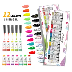 JTING Global Fashion Wholesale 24 colors set Soak Off nail art liner Gel Nail Polish new gel brush liner gel painting