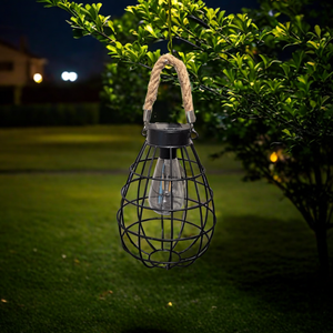 Lanterna Solare a Vento in Metallo Resistente per Uso Domestico, Lanterna Sospesa in Ferro con Portacandele Caldi, Lanterna da Giardino Impermeabile - Product Image 2