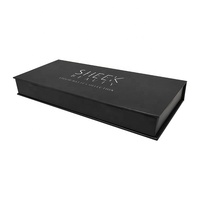 Boîte cadeau de rouge à lèvres magnétique noir mat, boîte d'emballage de Gloss à lèvres personnalisée en carton