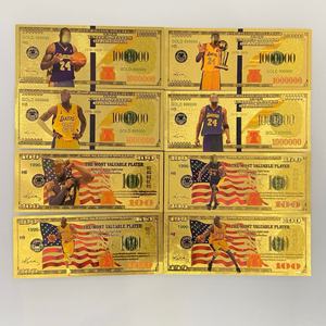 Collection Kobe Bryant Billet de banque $100 Médaille en métal plaqué or de basketball Cent dollars - Product Image 2