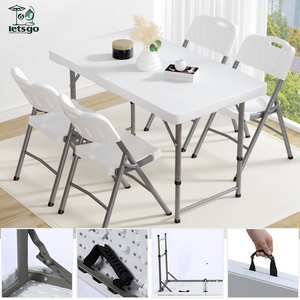 Bán Buôn Tùy Chỉnh Xách Tay 6ft Nhựa Màu Trắng Đồ Nội Thất Ngoài Trời Có Thể Gập Lại Tiệc Phục Vụ Hình Chữ Nhật Ăn Cắm Trại Bảng Gấp - Product Image 3