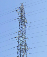 Tour en treillis d'acier autoportante à 4 poteaux de 40 m, pylon galvanisé à chaud pour lignes de transmission aériennes