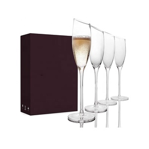 Verres à vin mousseux modernes en forme de <span class=keywords><strong>tulipe</strong></span>, soufflés à la main, 8,5 oz, transparents, personnalisables, pour cadeau de mariage - Product Image 1