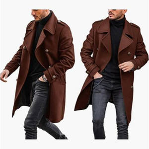 Venda quente Moda Inverno Novo Produto dos homens Jaqueta Bolso de Manga Longa Jaqueta Longa Inverno Magro Trench Coats Casaco Jaqueta Quente - Product Image 2