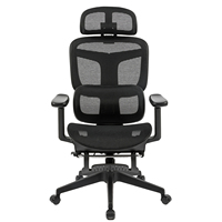 Fabricant de chaises de bureau, chaise de bureau ergonomique pivotante à dossier haut entièrement en maille avec accoudoirs 4D et repose-pieds