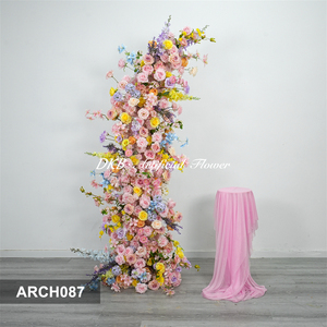 Arche de fleurs artificielles d'hortensias de haute qualité, écologiques et réutilisables, pour toile de fond florale de mariage en extérieur - Product Image 2