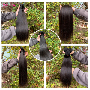 Campione gratuito grado 10a vergine cuticola allineati diritto serico dei capelli, raw brasiliana naturale prodotto di estensione dei capelli per le donne nere - Product Image 2