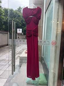 Vestido largo maxi fruncido <span class=keywords><strong>de</strong></span> manga corta para mujer con decoración <span class=keywords><strong>de</strong></span> barra metálica, vestido largo ajustado plisado, elegante vestido <span class=keywords><strong>de</strong></span> noche con abertura, 5 colores - Product Image 5