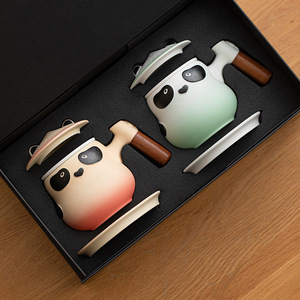 Tasse à thé en céramique One Mud Contains All Things Panda 301-400ml avec filtre pour coffret cadeau de bureau - Product Image 2