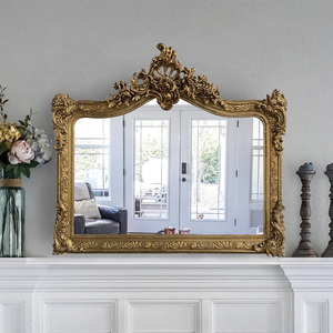 Miroirs dorés en bois sculpté de grande taille, décoration d'art <span class=keywords><strong>mural</strong></span> - Product Image 1