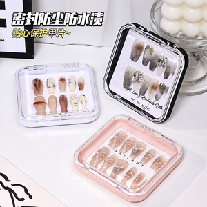 Nail Art Storage <b>Box</b> Rectangle Sealed Design For Coated Nails Display With Flip Top Cover Transparent Pattern - Product Image 1
