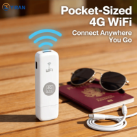 Clé USB WiFi 4G LTE débloquée, version mondiale, modem Cat4 150 Mbps avec emplacement pour carte SIM, routeur WiFi de poche Plug and Play, point d'accès