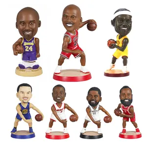 Custom Nba Basketbal Star Player Bobblehead Hars Beeldje Standbeeld Kobe James Curry Action Figurine Nba Super Ster Bobble Head