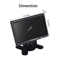 Monitor de Visión Trasera LCD TFT HD de 7 Pulgadas con Cámara de Reversa, Sistema de Reversa para Coche y Escritorio con Doble Montaje