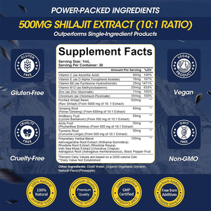 Rosebest Formula Personalizzata <span class=keywords><strong>di</strong></span> Estratto Naturale <span class=keywords><strong>di</strong></span> Erbe, 500mg <span class=keywords><strong>di</strong></span> Resina <span class=keywords><strong>di</strong></span> Shilajit in Gocce Liquide, Integratore Energetico per Uomini e Donne - Product Image 6