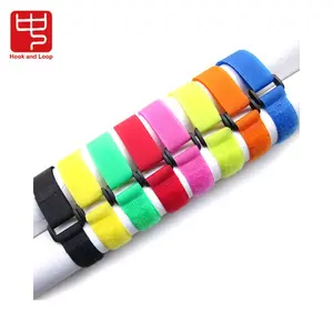 Adjustable Fastener Reusable Colorful Buckle Hook And Loop Strap