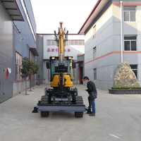 Backhoe Loader Mini ELORRY 10-60 Berkualitas Tinggi Buatan Cina, Penggerak Empat Roda, Mesin 6 Ton, Gearbox Pompa, Daya 67.2KW, Kecepatan Maksimum 38km/jam