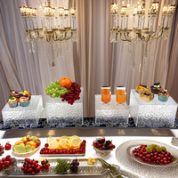 Support de buffet en acrylique Gaojian à effet d'ondulation d'eau pour décorations de mariage, présentoir de gâteaux et de nourriture dans les hôtels et les restaurants