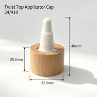 Solution de bouchon distributeur de précision en bois, durable, à bec pointu, avec col en bois et couvercle torsadé, personnalisable avec marque, faible MOQ, pour huile capillaire