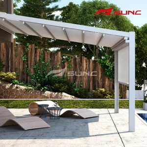 SUNC 6X5M <span class=keywords><strong>Folding</strong></span> Patio Không Thấm Nước Cơ Giới PVC Vải Mái Pergola Retractable Mái Hiên Và LED Ánh Sáng - Product Image 2