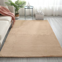 Tapis de sol moderne de haute qualité pour la maison, en fausse laine shaggy, lavable, résistant aux taches, couleur unie, idéal pour les enfants