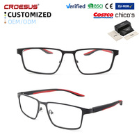 Gafas Ópticas Modernas Ligeras de Metal en Dos Tonos con Bisagras Flexibles para Lectura, para Hombres, Uso Diario en Oficina y Computadora
