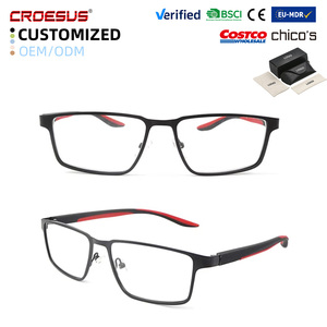 <span class=keywords><strong>Lunettes</strong></span> optiques modernes légères bicolores en métal avec charnière à ressort flexible pour hommes, idéales pour la lecture, le bureau et l'utilisation quotidienne <span class=keywords><strong>sur</strong></span> ordinateur - Product Image 1