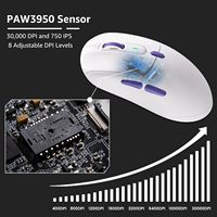 Ratón Inalámbrico para Juegos Akko Pulse 01, Ergonómico y Ligero (69g), Sensor Óptico PAW 3950 de Doble Lector a 8kHz, 8 DPI Ajustables, 7 Modos