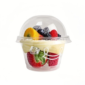 Bocal en plastique à paroi unique avec logo personnalisé, couvercle de tasses à dessert en PP, cuillère, cuisson, <span class=keywords><strong>yaourt</strong></span>, crème glacée, pouding, gâteau <span class=keywords><strong>au</strong></span> lait, service divers - Product Image 3