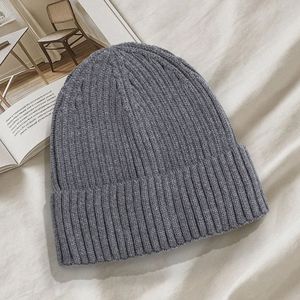 Knitted Wool Hat Winter Warm Windproof Ski Cap For Men Adult Black Navy Blue Ginger Yellow Heather Gray Light Pink - Product Image 3