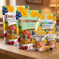 Sachet Doypack Personnalisé pour Bonbons aux Fruits avec Fenêtre Transparente, Emballage Alimentaire en Plastique à Fermeture Éclair, Fabricant d'Impression Numérique
