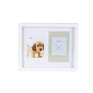 Pet Keepsake Footprint Kit Photo Frame with Clay Pet Lovers Pet Memorial Picture Frame Print Home Decoration Customized Logo