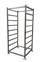 Chariot pivotant sur roulettes en acier inoxydable (SS304 SS316) de type Euro Crate, personnalisé en gros, chariot de cuisine à 6 roues, type sol, 360x580mm, rectangulaire