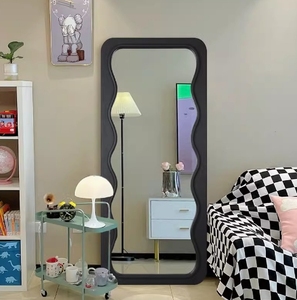 Miroir d'habillage personnalisé de pleine longueur mi-ancien ménage tenture murale en bois debout moderne pour magasin de vêtements verre - Product Image 3