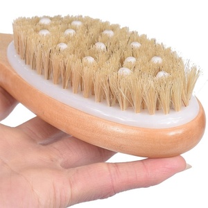 Cepillo de madera para masaje de drenaje linfático, cepillo masajeador de cerdas de jabalí, cepillo corporal exfoliante para baño, cepillo para espalda, masajeador anticelulítico - Product Image 2