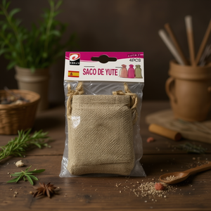 Sacchetto di Iuta 9x12Cm 4 Pezzi MNJ - Product Image 3