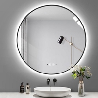 WINER M&G Runway LED 45 °   Miroir de salle de bain intelligent à éclairage arrière avec cadre en alliage d'aluminium à bord incliné, miroir de maquillage tactile